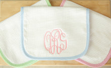 Load image into Gallery viewer, Bib & Burp Set - Seersucker Trim