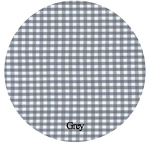 Load image into Gallery viewer, Gingham Bib & Burp Cloth Set with RicRac Trim