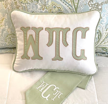 Load image into Gallery viewer, Applique Monogram Pillow Custom