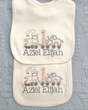 Load image into Gallery viewer, Bib & Burp Set - Cotton Knit Plain Trim