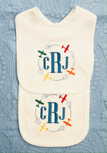 Load image into Gallery viewer, Bib & Burp Set - Cotton Knit Plain Trim
