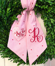 Load image into Gallery viewer, Wreath Sash - Be Mine Pink Gingham