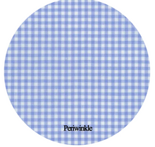Load image into Gallery viewer, Gingham Bib & Burp Cloth Set with RicRac Trim