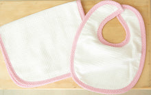 Load image into Gallery viewer, Bib & Burp Set - Seersucker Trim