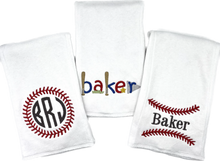 Load image into Gallery viewer, Baseball Themed Burp Cloth Set #1