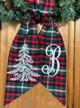 Load image into Gallery viewer, Wreath Sash - Red Plaid (various designs)