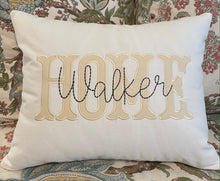 Load image into Gallery viewer, HOME Appliqued Pillow with Name
