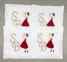 Load image into Gallery viewer, Retro Girl with Ornament Cocktail Napkins