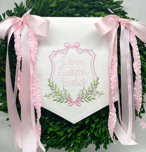 Baby Girl Banner - Bows & Branches Crest