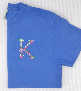 Floral Letter Monogrammed T-shirt