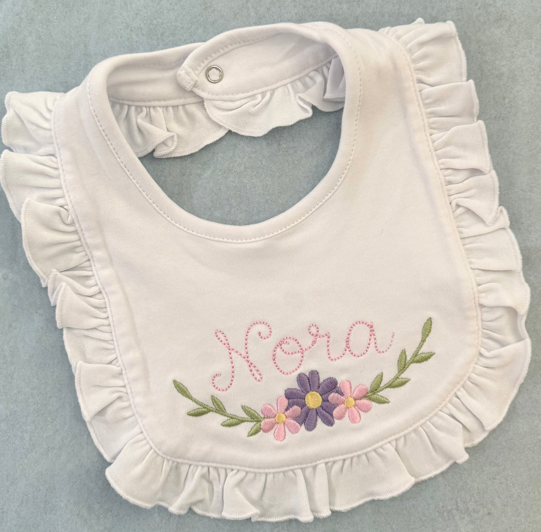 Baby Bib - Cotton Knit with Ruffle
