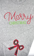 Load image into Gallery viewer, Merry Christmas T-shirt with Side Bows
