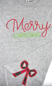 Merry Christmas T-shirt with Side Bows