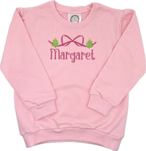 Load image into Gallery viewer, Girls Bow Sweatshirt with Christmas Minis
