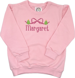 Girls Bow Sweatshirt with Christmas Minis