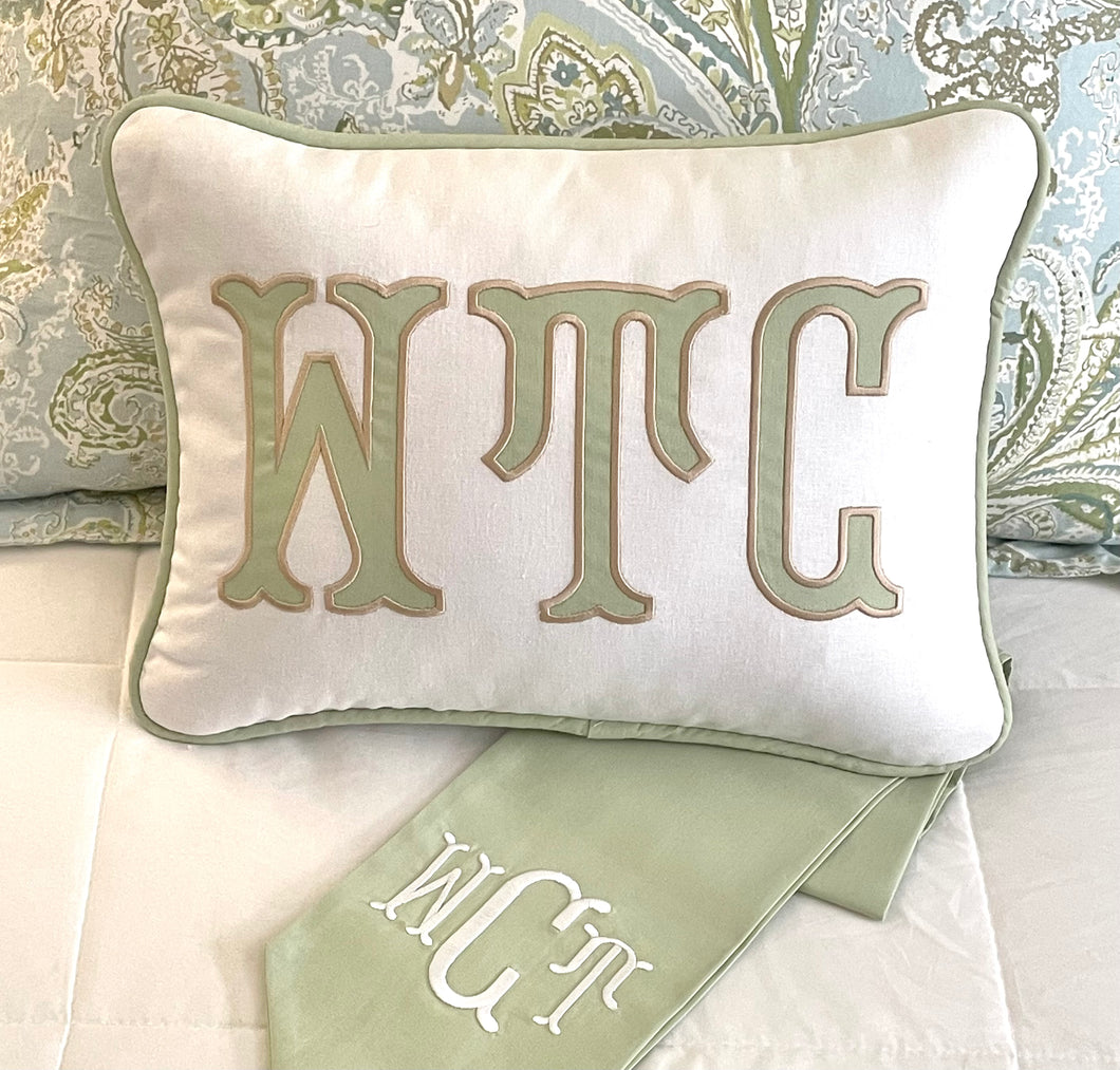 Applique Monogram Pillow Custom