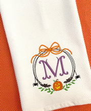 Load image into Gallery viewer, Halloween Guest Towel - Jack-O-Lantern Bow Frame
