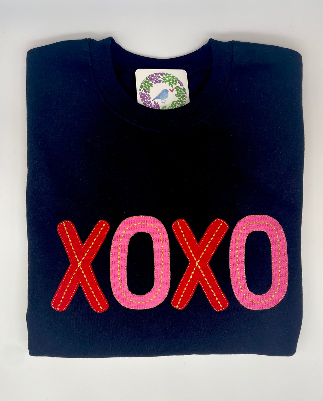 XOXO Gold Stitch Applique Sweatshirt
