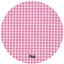 Load image into Gallery viewer, Gingham Bib &amp; Burp Cloth Set with RicRac Trim
