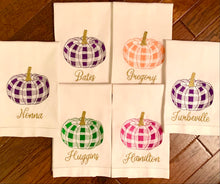Load image into Gallery viewer, Guest Towel - Gingham Plaid Pumpkin
