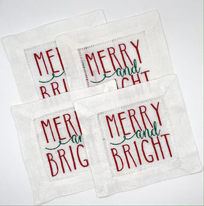 MERRY and BRIGHT Cocktail Napkins