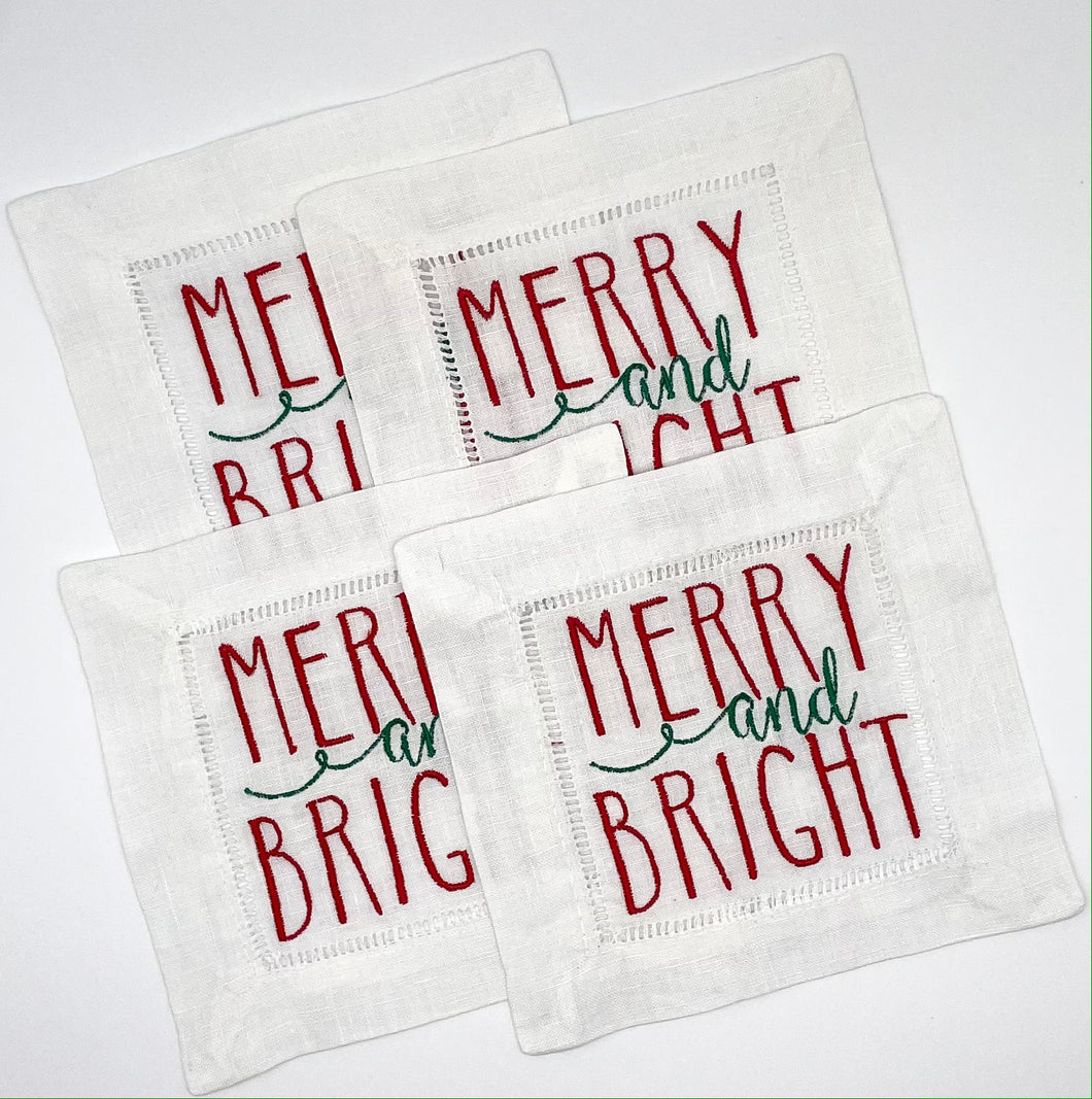MERRY and BRIGHT Cocktail Napkins