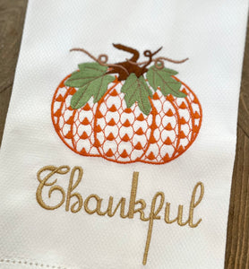Guest Towel - Gingham Plaid Pumpkin