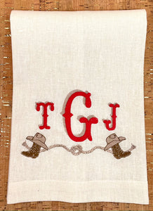 Rodeo Rope Border Guest Towel