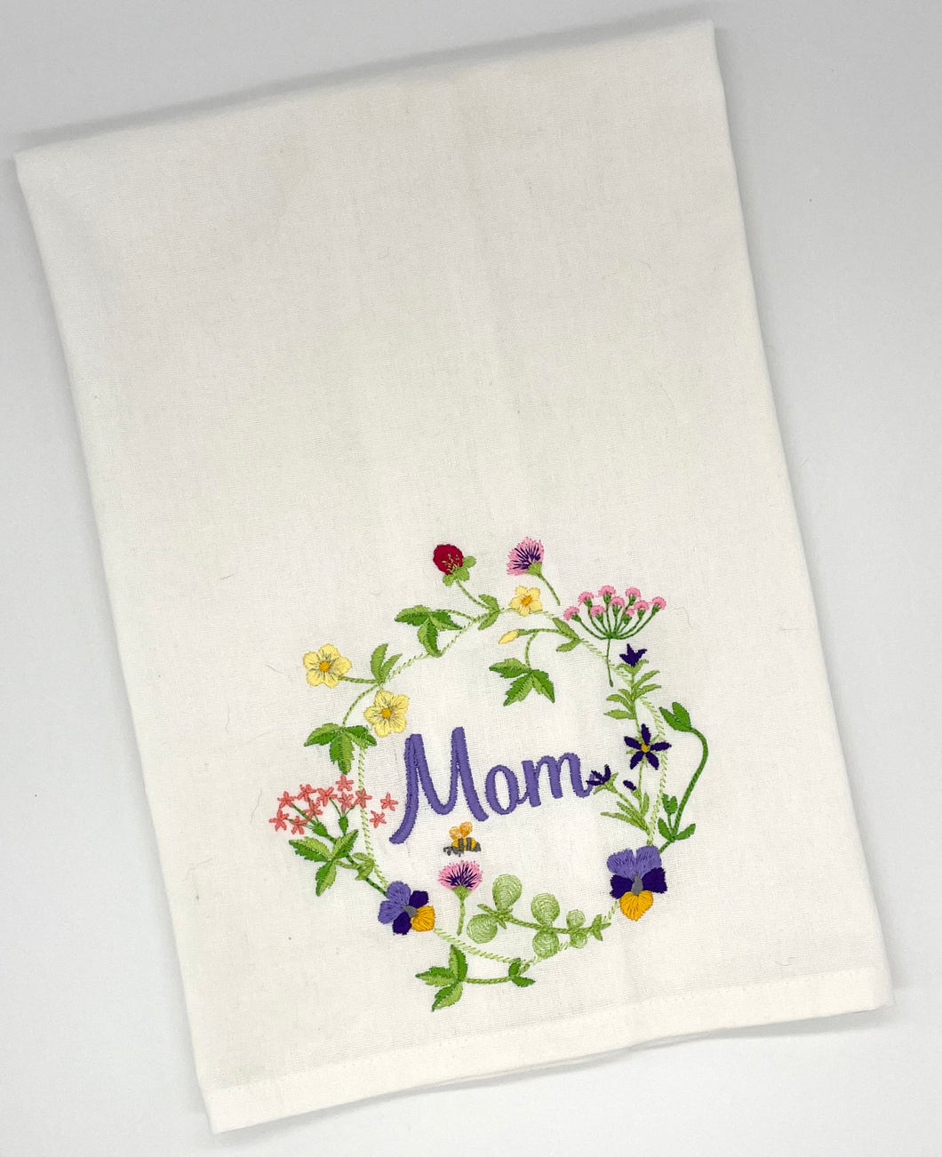 Guest Towel - Pansy Floral Wreath