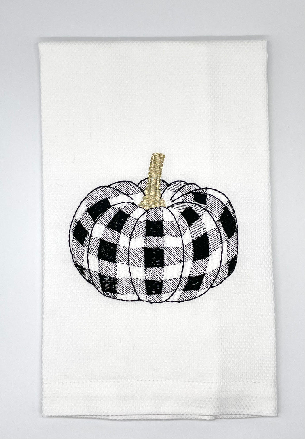 Guest Towel - Gingham Plaid Pumpkin