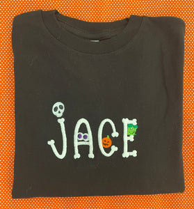 Halloween Tee Shirt - Spooky Bones Glow in the Dark