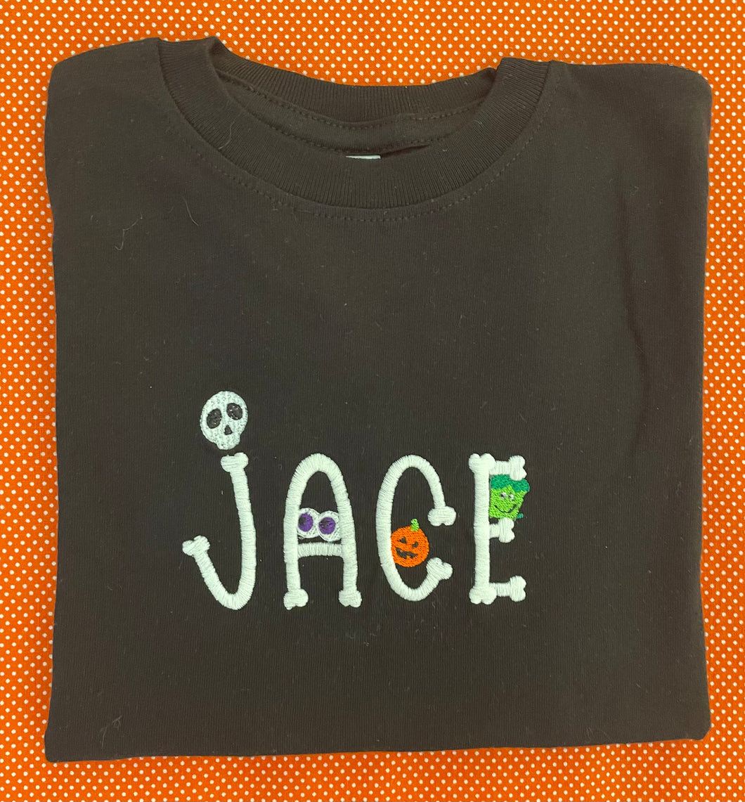 Halloween Tee Shirt - Spooky Bones Glow in the Dark