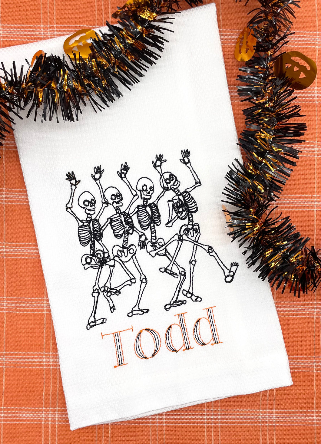 Halloween Guest Towel - Dancing Skeletons